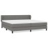 Cama box spring con colchón tela gris oscuro 200x200