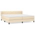 Cama box spring con colchón tela color crema 200x200