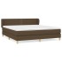 Cama box spring con colchón tela marrón oscuro 160x200