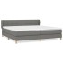 Cama box spring con colchón tela gris oscuro 200x200