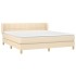 Cama box spring con colchón tela color crema 180x200