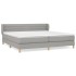 Cama box spring con colchón tela gris claro 200x200