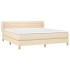 Cama box spring con colchón tela color crema 160x200