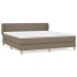 Cama box spring con colchón tela gris taupe 160x200