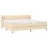 Cama box spring con colchón tela color crema 200x200