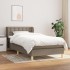 Cama box spring con colchón tela gris taupe 80x200
