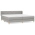 Cama box spring con colchón tela gris claro 200x200