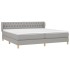 Cama box spring con colchón tela gris claro 200x200