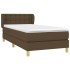 Cama box spring con colchón tela marrón oscuro 90x190