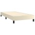 Cama box spring con colchón cuero sintético crema 100x200
