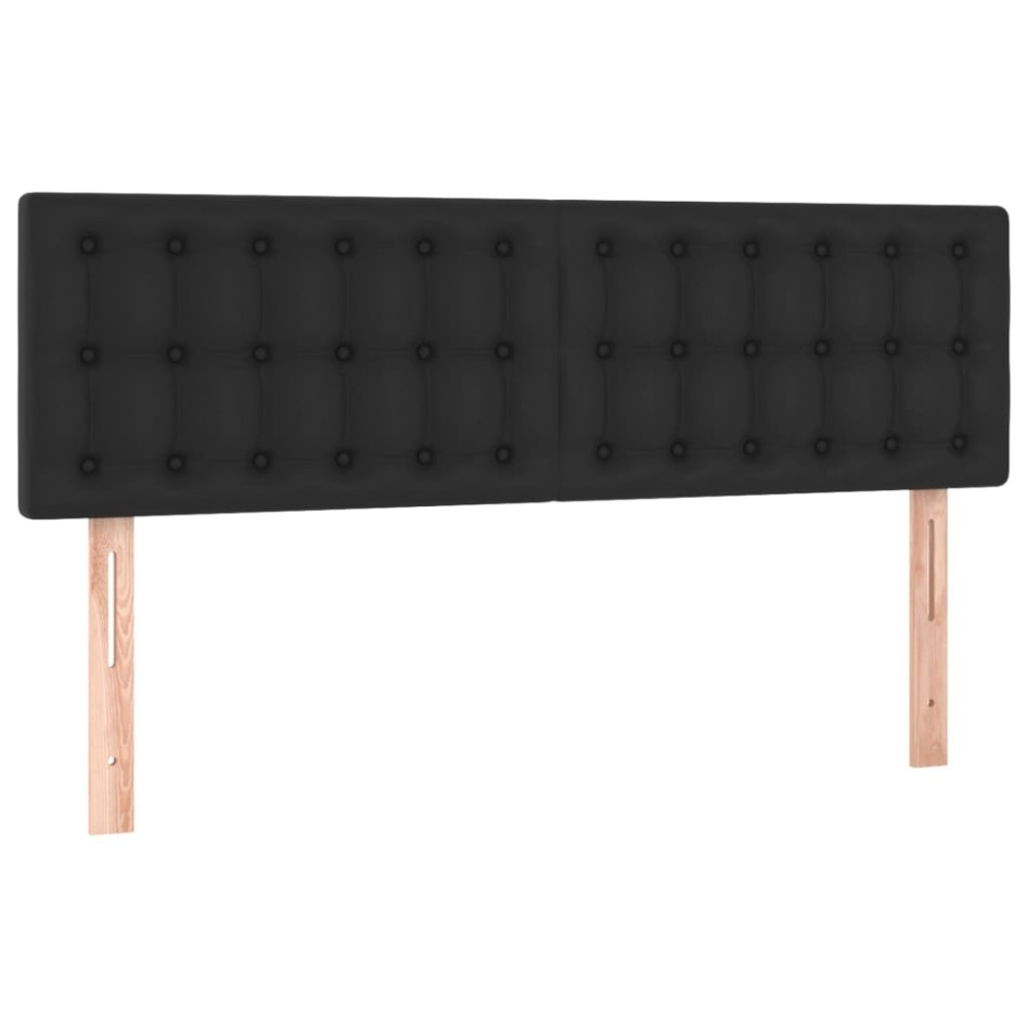 Cama box spring con colchón cuero sintético negro