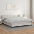 Cama box spring con colchón cuero sintético blanco 180x200