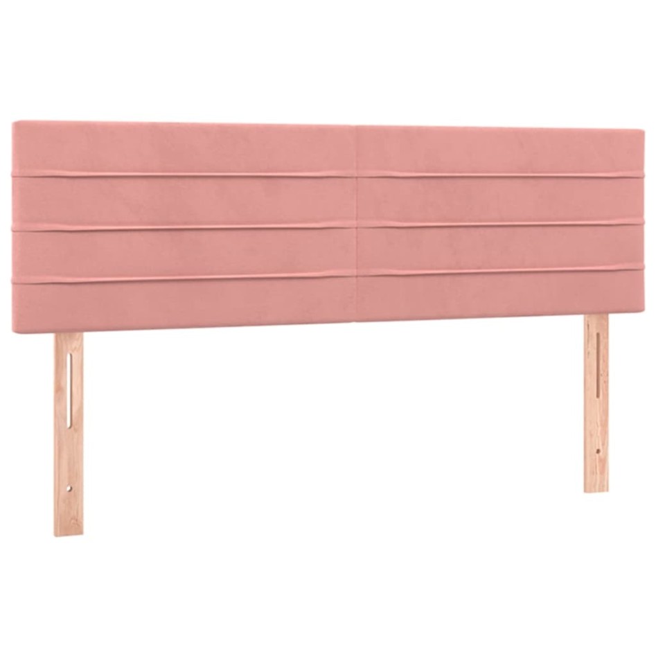 Cama box spring con colchón terciopelo rosa 140x190