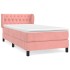 Cama box spring con colchón terciopelo rosa 90x200