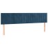 Cama box spring con colchón terciopelo azul oscuro 160x200