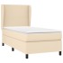 Cama box spring con colchón tela color crema 90x190