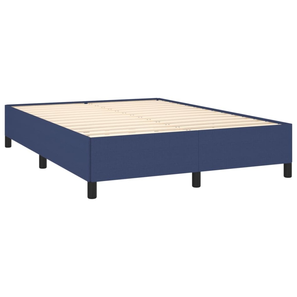 Cama box spring con colchón tela azul 140x190