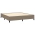 Cama box spring con colchón tela gris taupe 160x200