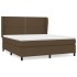 Cama box spring con colchón tela marrón oscuro 180x200