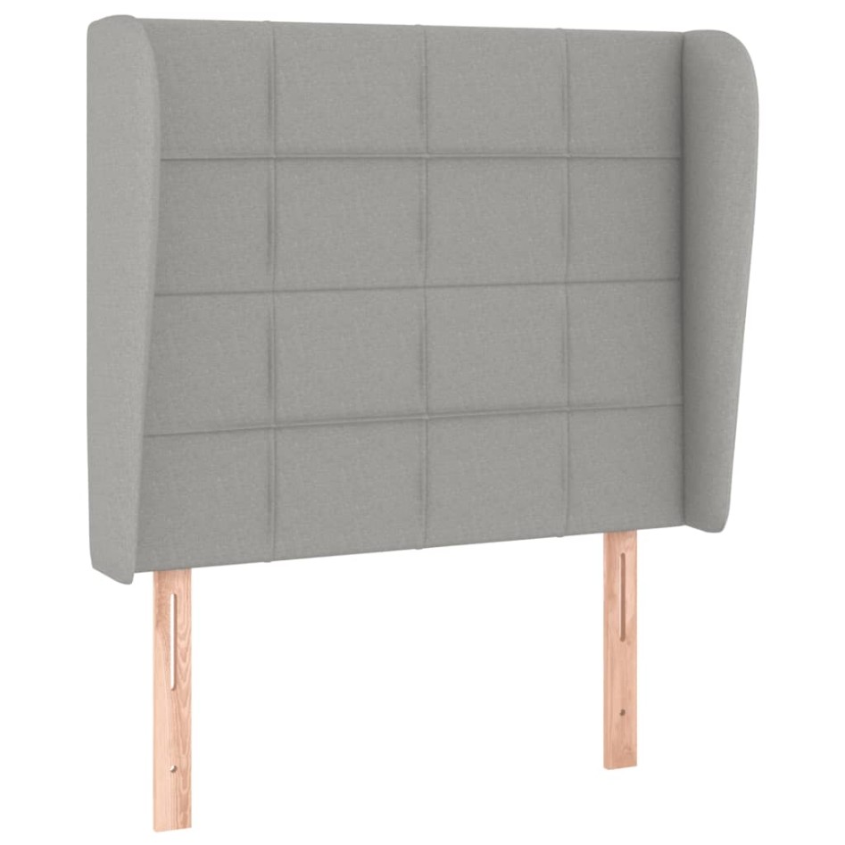 Cama box spring con colchón tela gris claro 90x200
