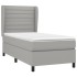 Cama box spring con colchón tela gris claro 100x200