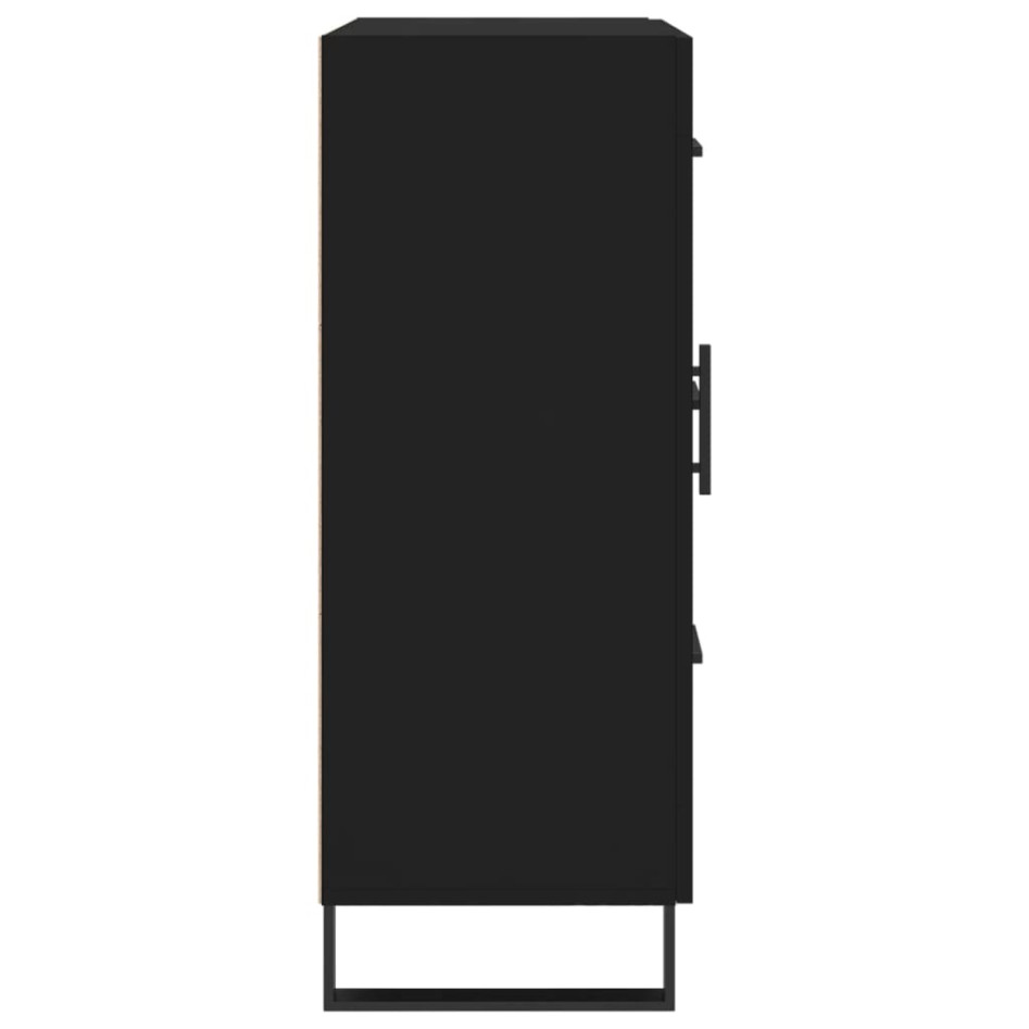 Aparador de madera de ingeniería negro 69,5x34x90