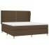 Cama box spring con colchón tela marrón oscuro 160x200