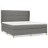 Cama box spring con colchón tela gris oscuro 180x200