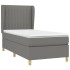 Cama box spring con colchón tela gris oscuro 100x200