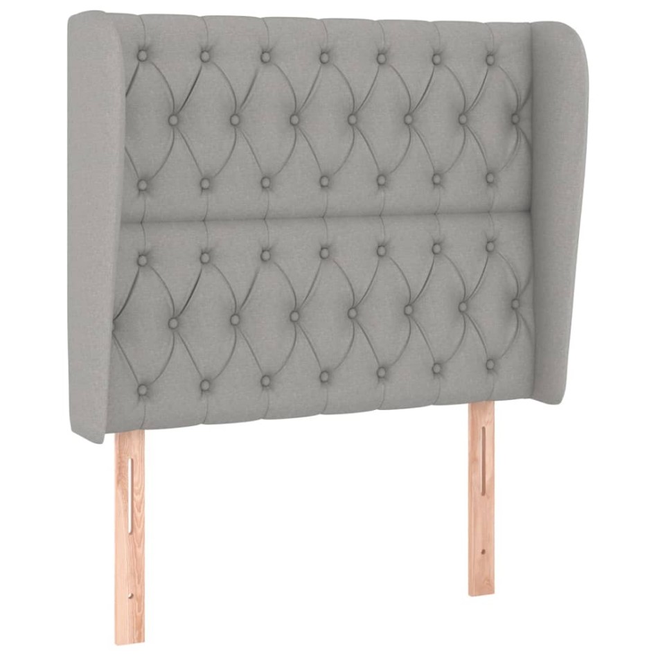 Cama box spring con colchón tela gris claro 90x190