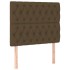 Cama box spring con colchón tela marrón oscuro 100x200