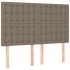 Cama box spring con colchón tela gris taupe 140x200