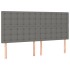 Cama box spring con colchón tela gris oscuro 160x200