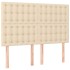 Cama box spring con colchón tela color crema 140x190
