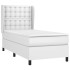 Cama box spring con colchón cuero sintético blanco 90x190