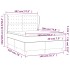Cama box spring con colchón cuero sintético gris 140x190