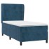 Cama box spring con colchón terciopelo azul oscuro 90x190