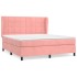 Cama box spring con colchón terciopelo rosa 180x200