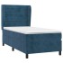 Cama box spring con colchón terciopelo azul oscuro 90x190