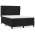 Cama box spring con colchón terciopelo negro 140x200