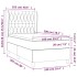 Cama box spring con colchón terciopelo gris claro 100x200