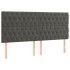 Cama box spring con colchón terciopelo gris oscuro 180x200
