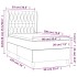 Cama box spring con colchón terciopelo gris claro 90x190
