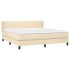 Cama box spring con colchón tela color crema 180x200