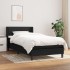 Cama box spring con colchón tela negro 100x200