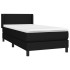 Cama box spring con colchón tela negro 100x200