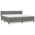 Cama box spring con colchón tela gris oscuro 200x200