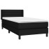 Cama box spring con colchón tela negro 90x200