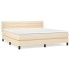 Cama box spring con colchón tela color crema 160x200