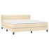 Cama box spring con colchón tela color crema 160x200